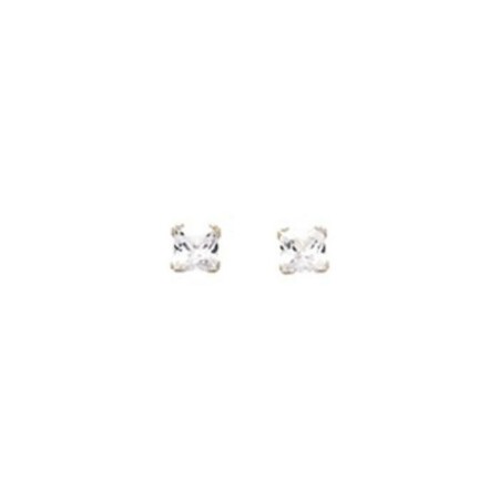 Puces d'oreilles en or blanc et oxydes de zirconium