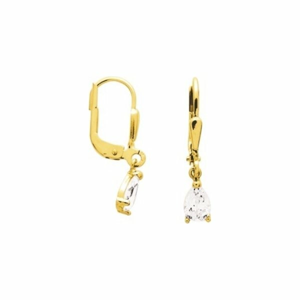 Boucles d'oreilles en or jaune et oxydes de zirconium