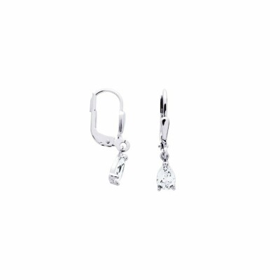 Boucles d'oreilles en or blanc et oxydes de zirconium