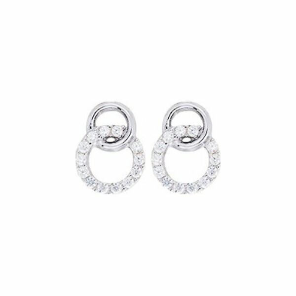 Boucles d'oreilles en or blanc et oxydes de zirconium