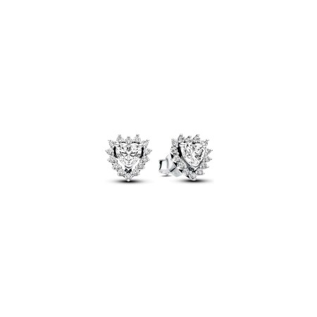 Boucles d'oreilles Pandora Coeur Halo Scintillant en argent