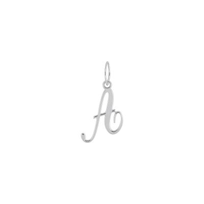 Pendentif initiale lettre A en or blanc
