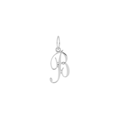 Pendentif initiale lettre B en or blanc