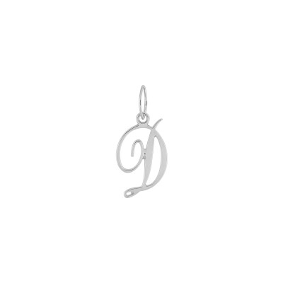 Pendentif initiale lettre D en or blanc