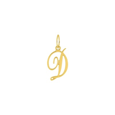 Pendentif initiale lettre D en or jaune