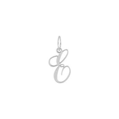 Pendentif initiale lettre E en or blanc