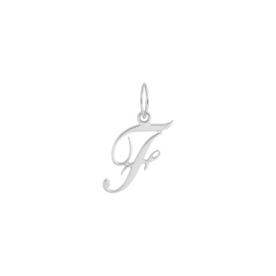 Pendentif initiale lettre F en or blanc