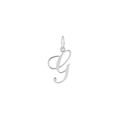 Pendentif initiale lettre G en or blanc