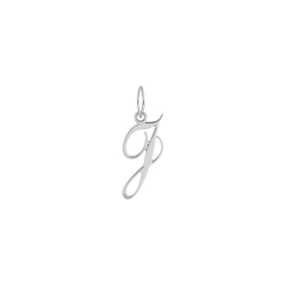 Pendentif initiale lettre J en or blanc