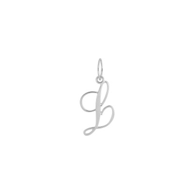 Pendentif initiale lettre L en or blanc