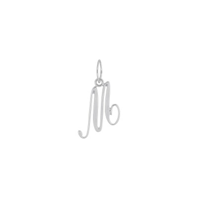 Pendentif initiale lettre M en or blanc