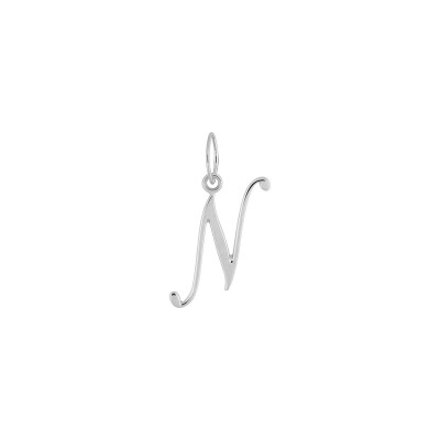 Pendentif initiale lettre N en or blanc