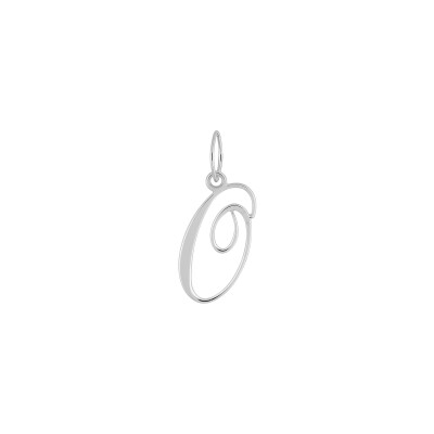 Pendentif initiale lettre O en or blanc