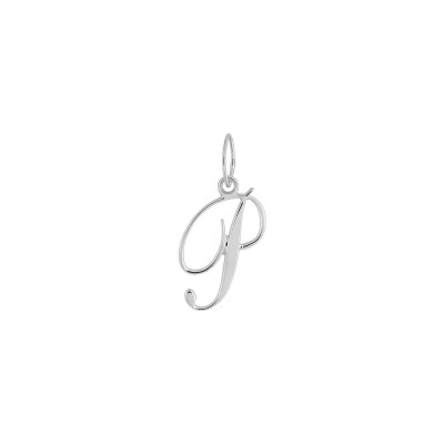 Pendentif initiale lettre P en or blanc