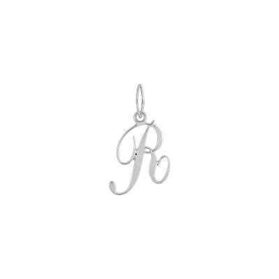 Pendentif initiale lettre R en or blanc