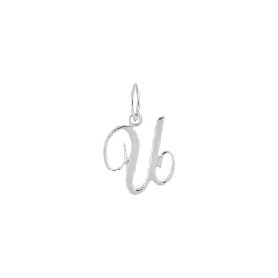 Pendentif initiale lettre U en or blanc