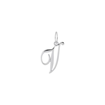 Pendentif initiale lettre V en or blanc
