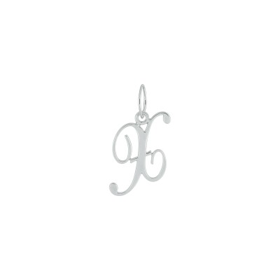 Pendentif initiale lettre X en or blanc