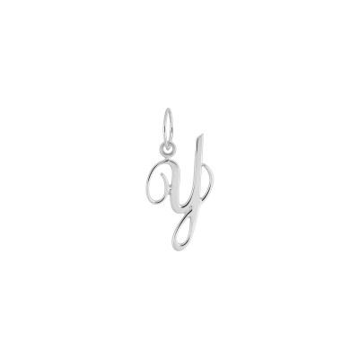 Pendentif initiale lettre Y en or blanc
