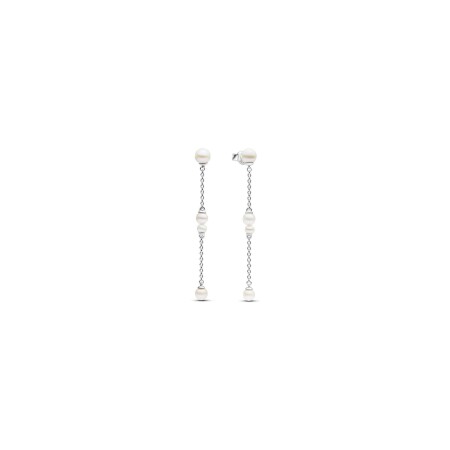 Boucles d'oreilles Pandora en argent et perle d'eau douce