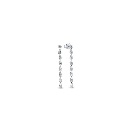 Boucles d'oreilles Pandora Huit Pierres Scintillantes en argent et oxyde de zirconium