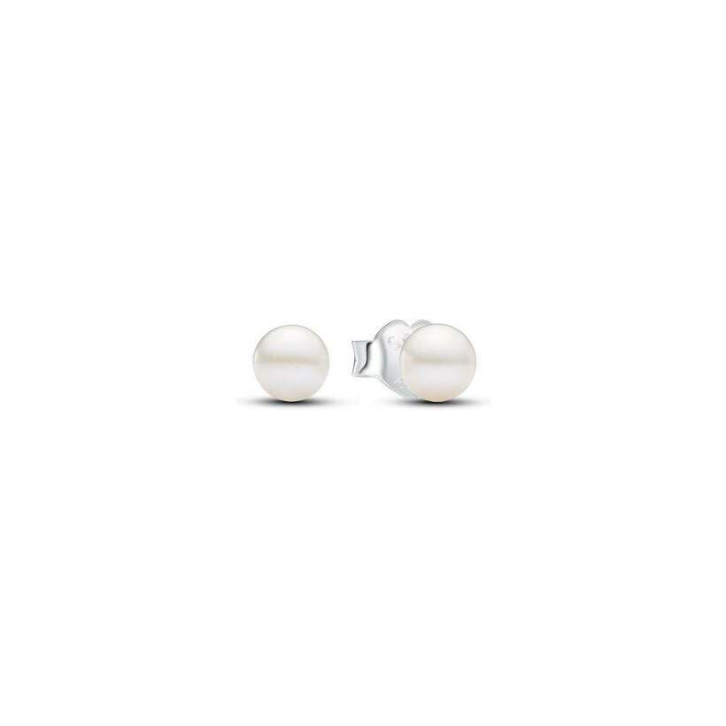 Boucles d'oreilles Pandora en argent et perle d'eau douce, 4.5mm