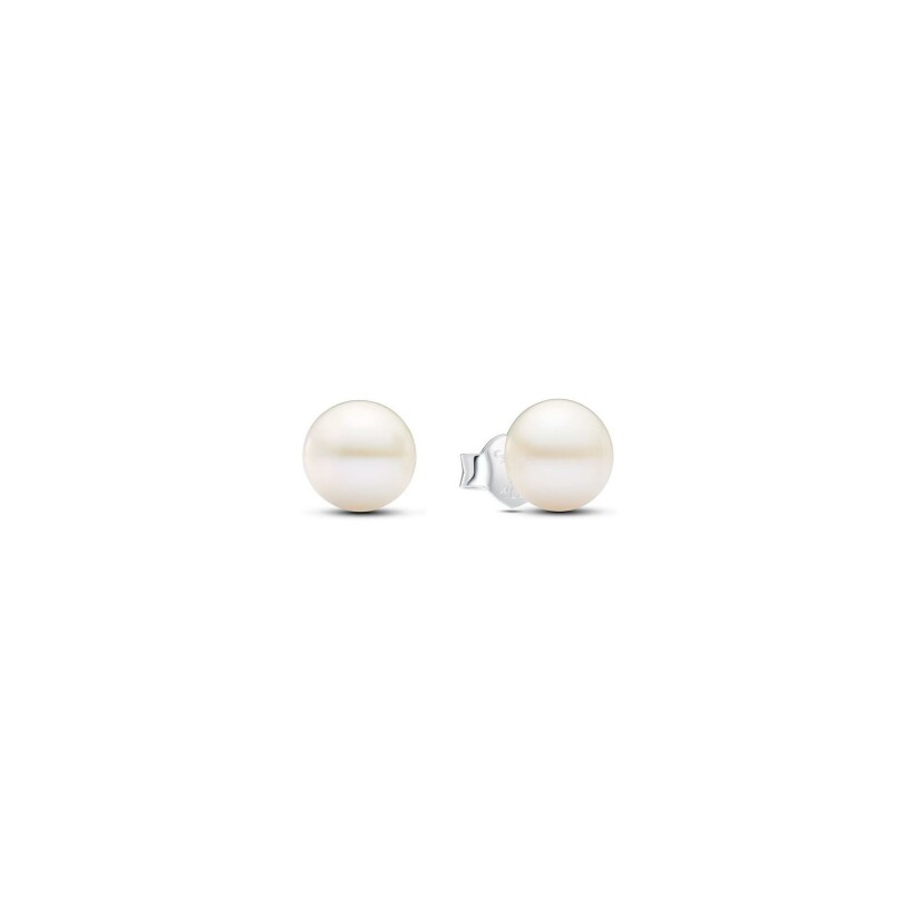 Boucles d'oreilles Pandora en argent et perle d'eau douce, 7mm