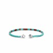 Bracelet Ti Sento en argent rhodié et pierres veinées turquoises et synthétiques rouges