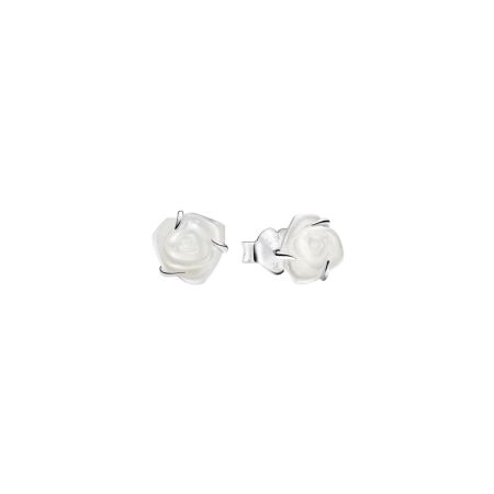 Boucles d'oreilles Pandora Rose Blanche en argent et nacre