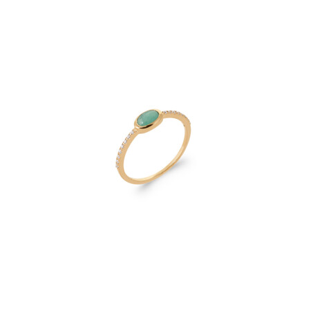 Bague en plaqué or et amazonite