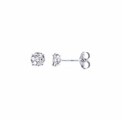 Boucles d'oreilles en or blanc et diamants de 0.08ct