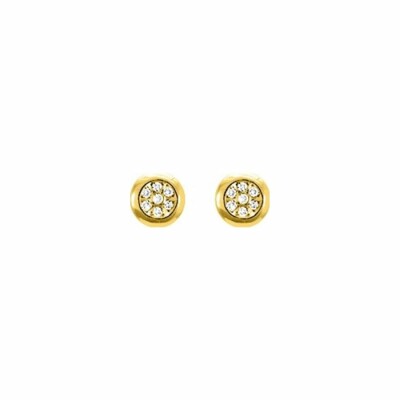 Boucles d'oreilles clous en or jaune et diamants