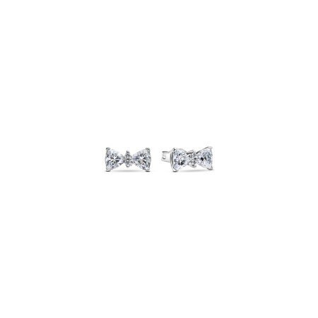 Boucles d'oreilles Pandora Timeless Nœud Scintillant en argent et oxydes de zirconium