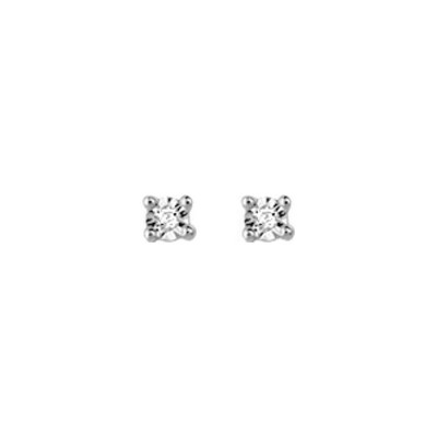 Puces d'oreilles en or blanc et diamants