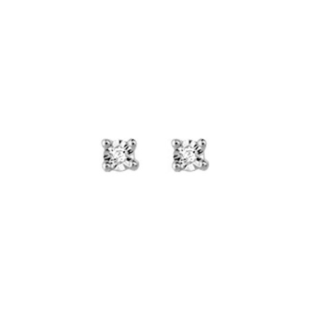 Puces d'oreilles en or blanc et diamants