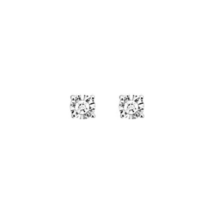 Puces d'oreilles en or blanc et diamants