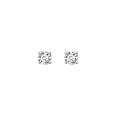 Puces d'oreilles en or blanc et diamants