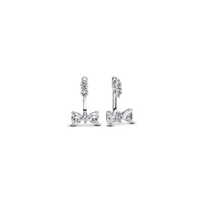 Boucles d'oreilles Pandora Timeless Nœud Scintillant en argent et oxydes de zirconium