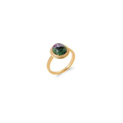 Bague en plaqué or et rubis zoisite