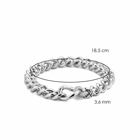 Bracelet Ti Sento en argent rhodié, grands maillons