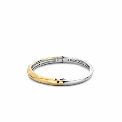 Bracelet jonc Ti Sento en argent doré faceté