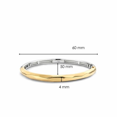 Bracelet jonc Ti Sento en argent doré faceté