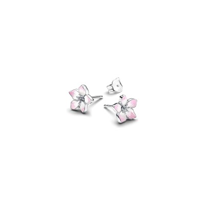 Boucles d'oreilles Pandora Moments Fleur de Cerisier en argent et résine