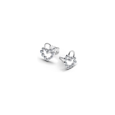 Boucles d'oreilles Pandora Moments en argent et oxyde de zirconium