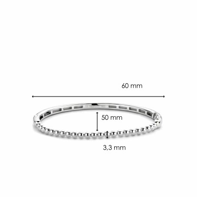 Bracelet jonc Ti Sento en argent rhodié, boules