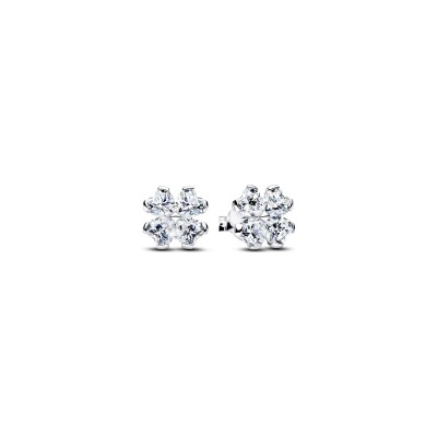 Boucles d'oreilles Pandora Timeless Trèfle à Quatre Feuilles Scintillantes en argent et oxydes de zirconium