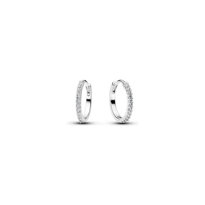Boucles d'oreilles mini créoles Pandora Timeless Scintillantes en argent et oxydes de zirconium