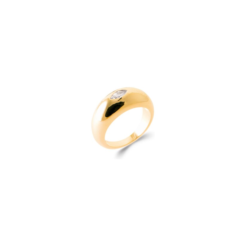 Bague en plaqué or et oxyde de zirconium