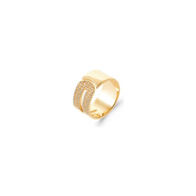 Bague en plaqué or et oxyde de zirconium