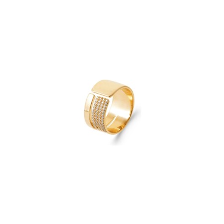 Bague en plaqué or et oxyde de zirconium